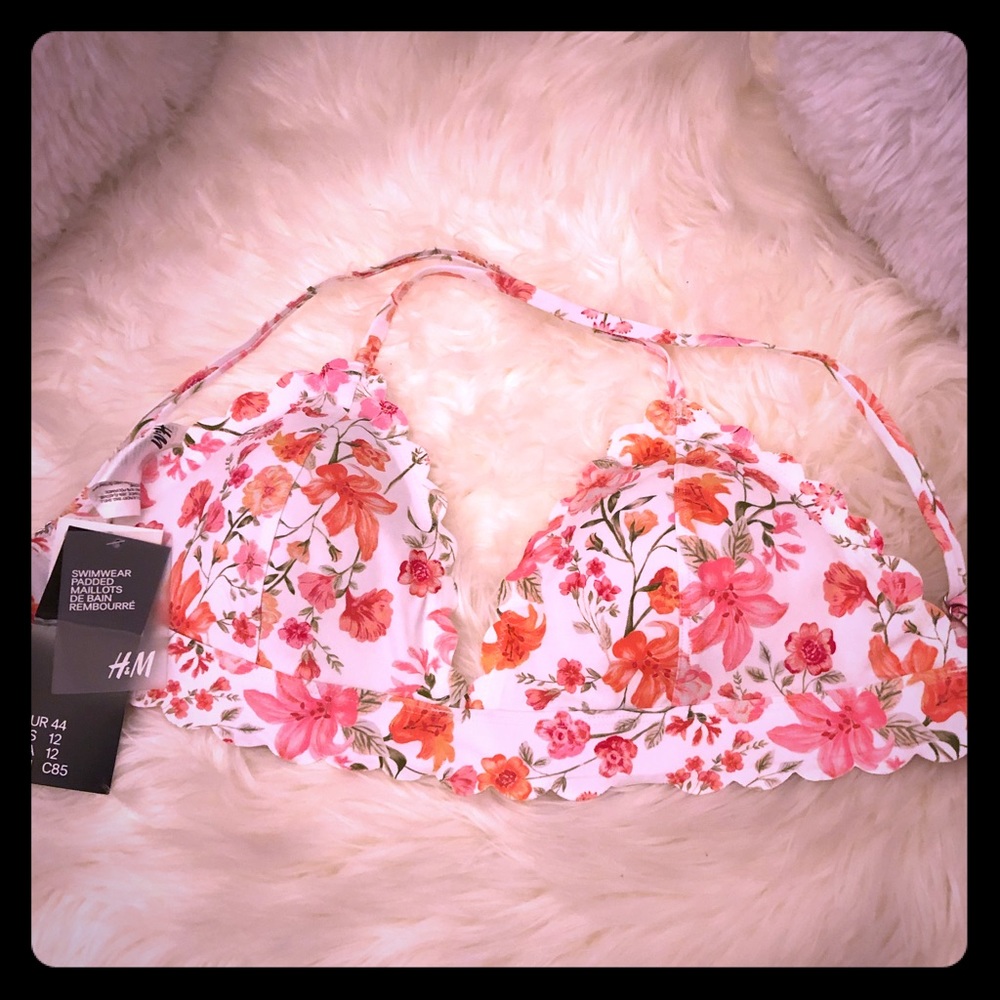 H&M Punk Floral Bikini Top